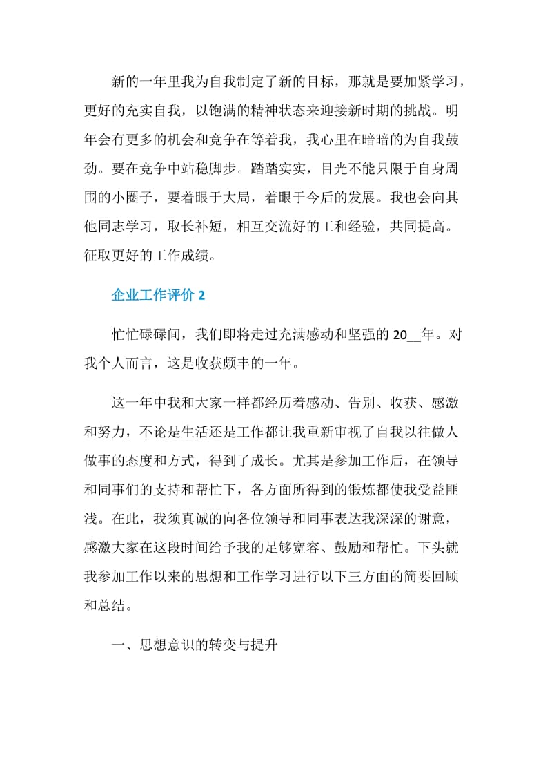 企业工作评价参考五篇.doc_第3页