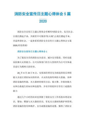 消防安全宣传日主题心得体会5篇2020.doc