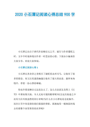 2020小石潭记阅读心得总结900字.doc