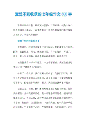 意想不到收获的七年级作文500字.doc