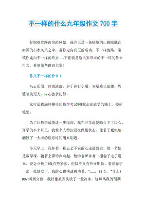 不一样的什么九年级作文700字.doc