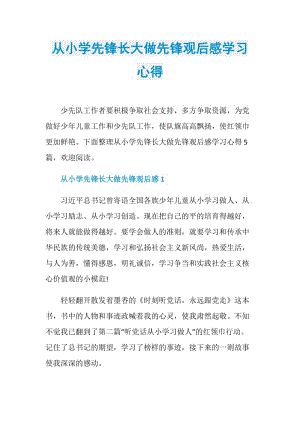 从小学先锋长大做先锋观后感学习心得.doc