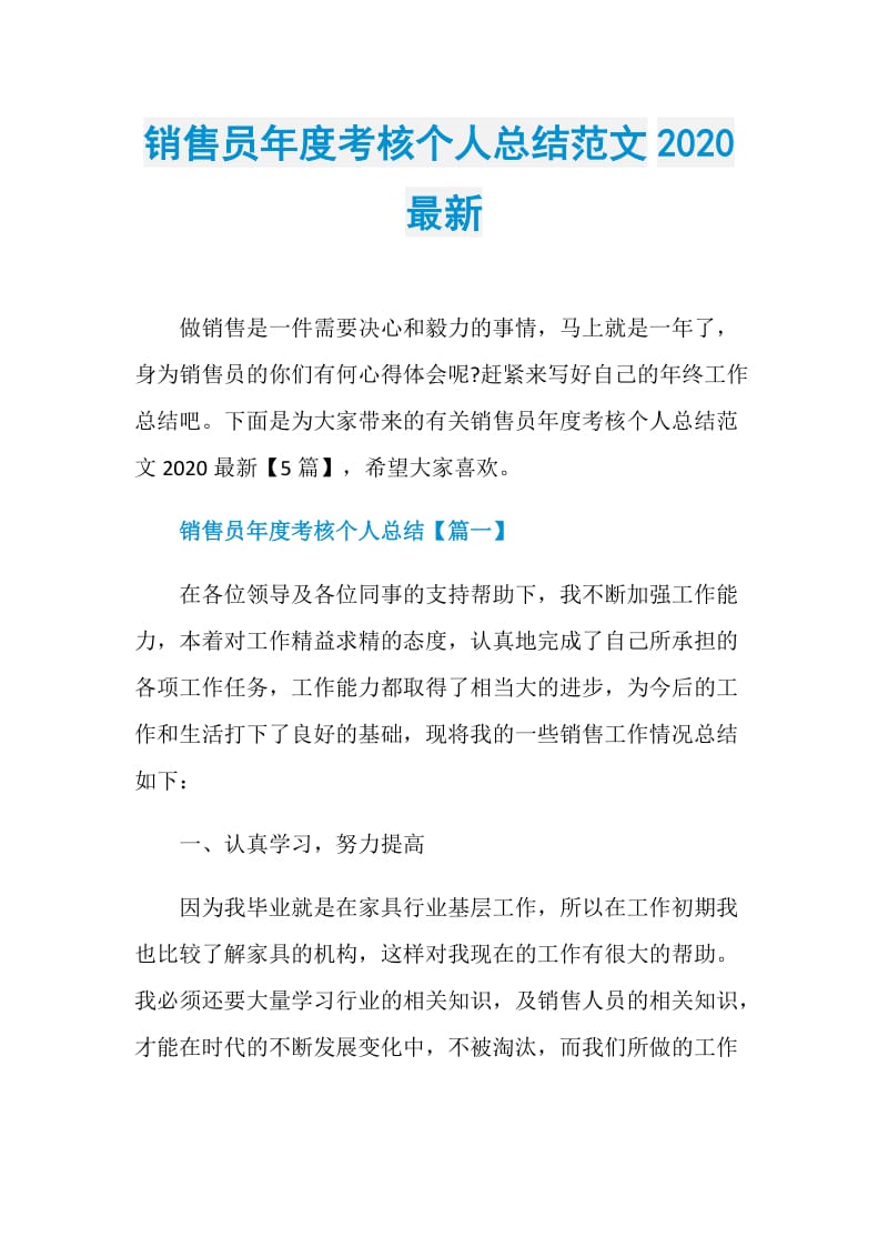 销售员年度考核个人总结范文2020最新.doc_第1页