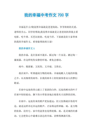 我的幸福中考作文700字.doc