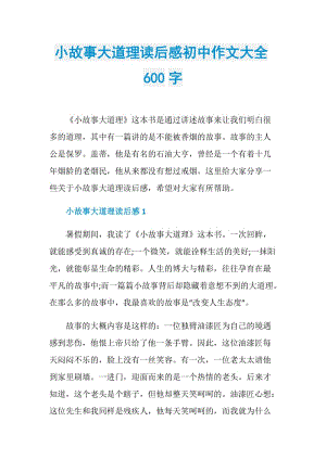 小故事大道理读后感初中作文大全600字.doc