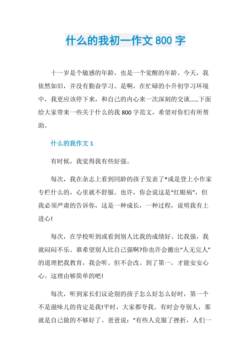 什么的我初一作文800字.doc_第1页