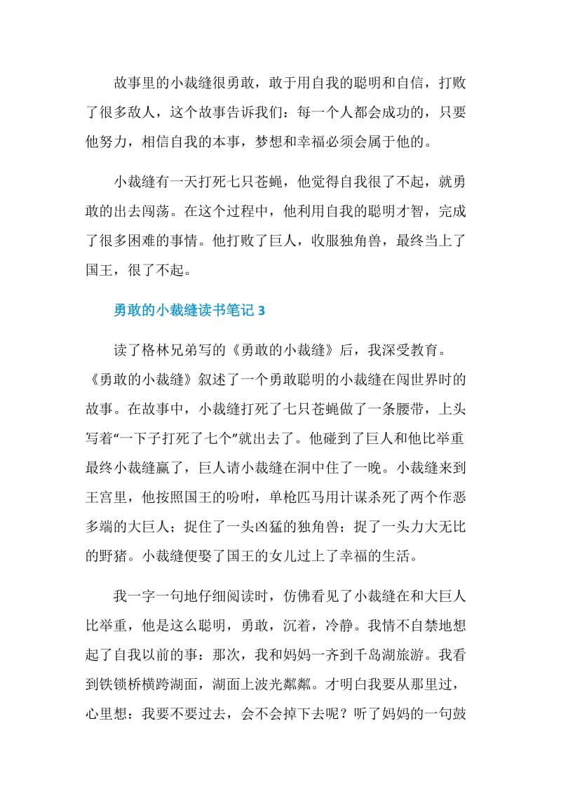 勇敢的小裁缝读书笔记范文.doc_第2页