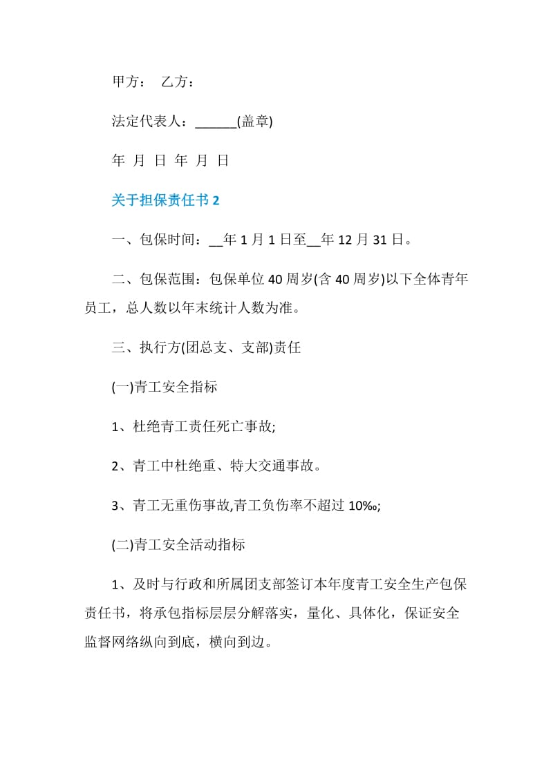 关于担保责任书2020最新借鉴.doc_第2页