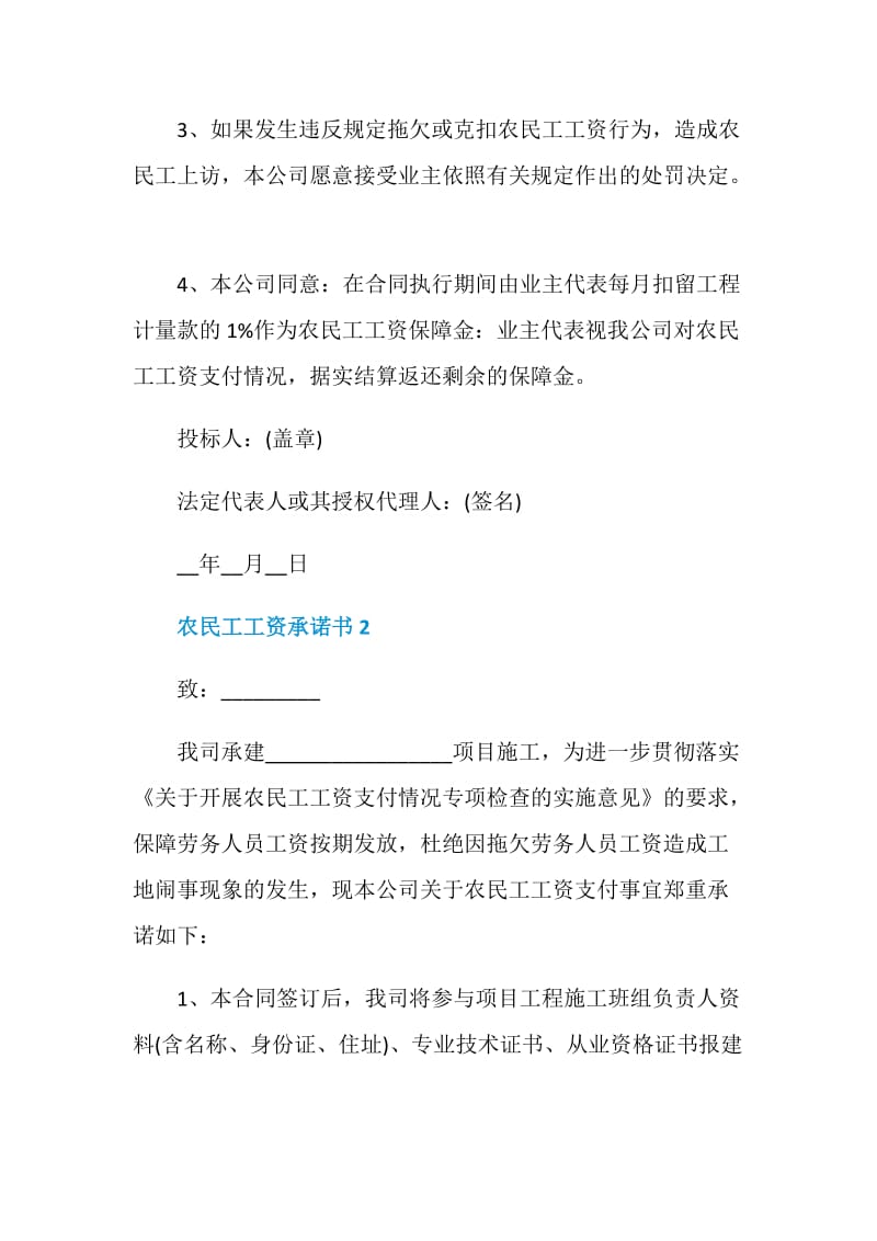 农民工工资保障承诺书5篇.doc_第2页