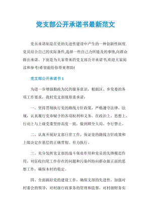 党支部公开承诺书最新范文.doc