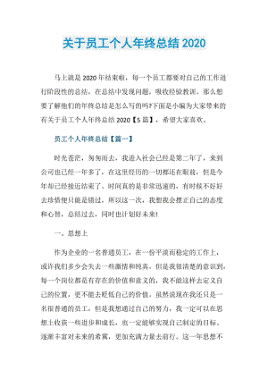 关于员工个人年终总结2020.doc