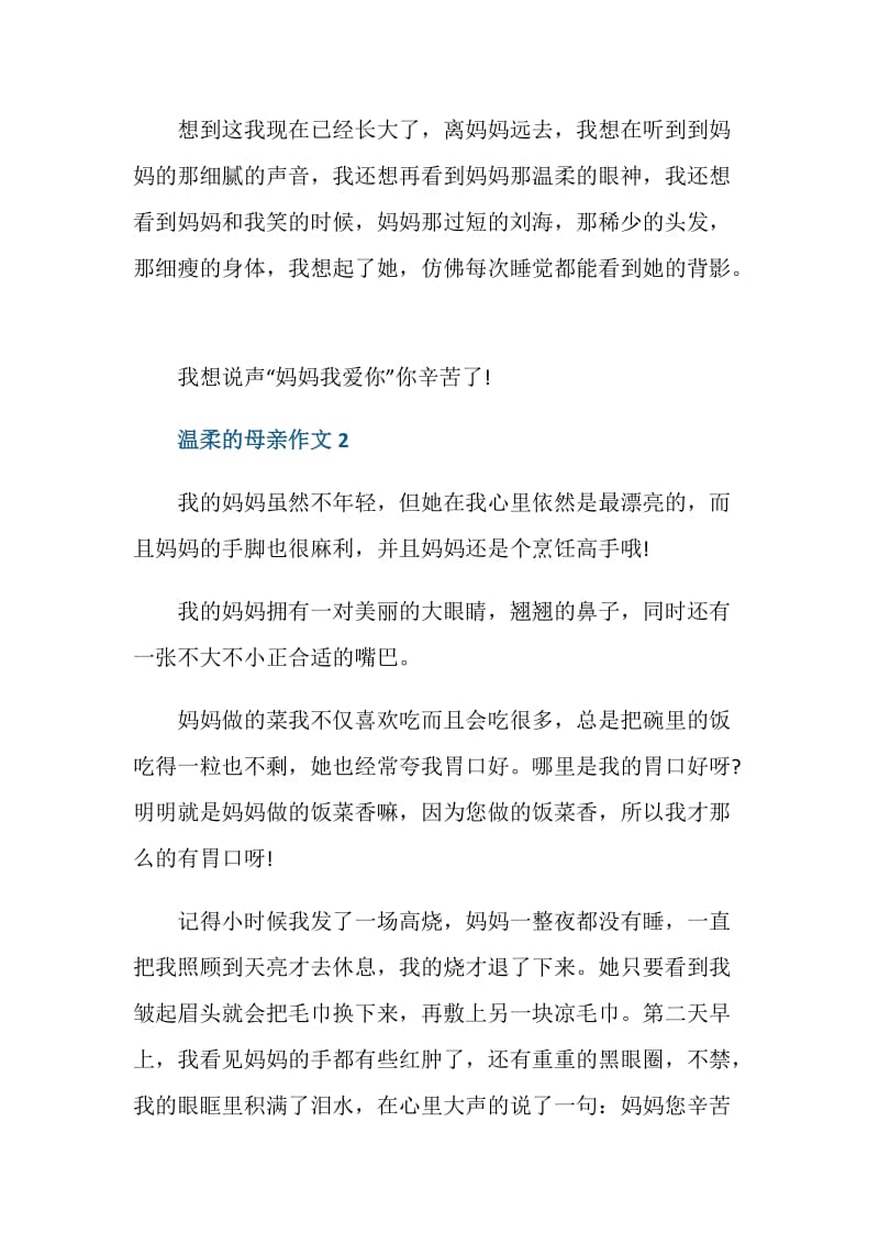 温柔的母亲作文七年级记叙文.doc_第2页