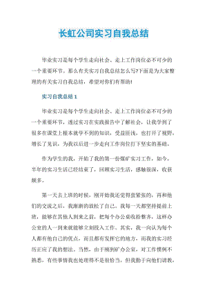 长虹公司实习自我总结.doc