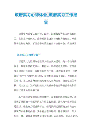 政府实习心得体会_政府实习工作报告.doc