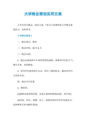 大学晚会策划实用文案.doc