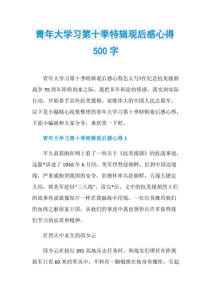 青年大学习第十季特辑观后感心得500字.doc