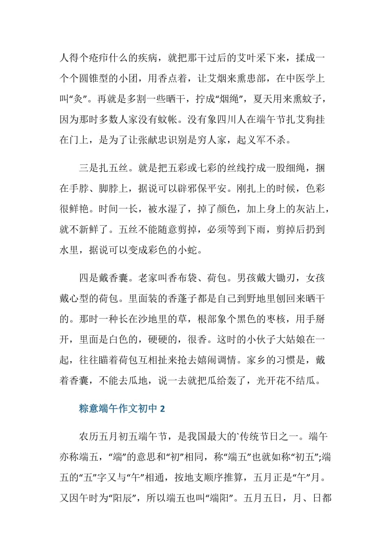 粽意端午作文初中5篇2020.doc_第2页