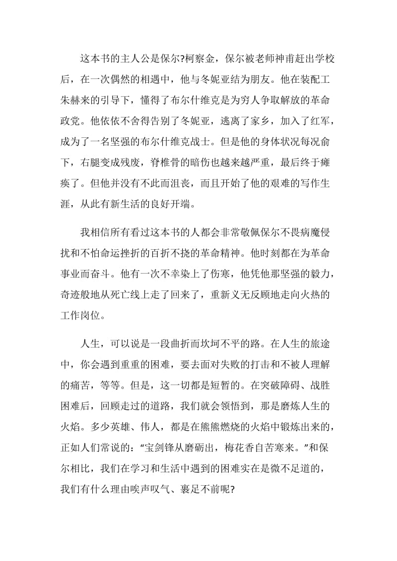 《钢铁是怎样炼成的》读书心得.doc_第2页