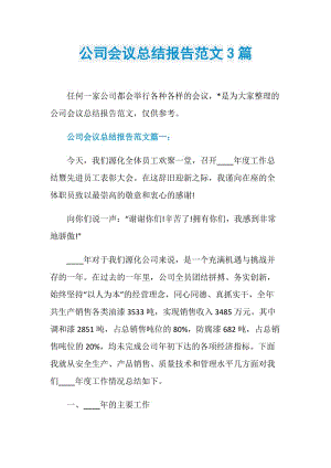 公司会议总结报告范文3篇.doc