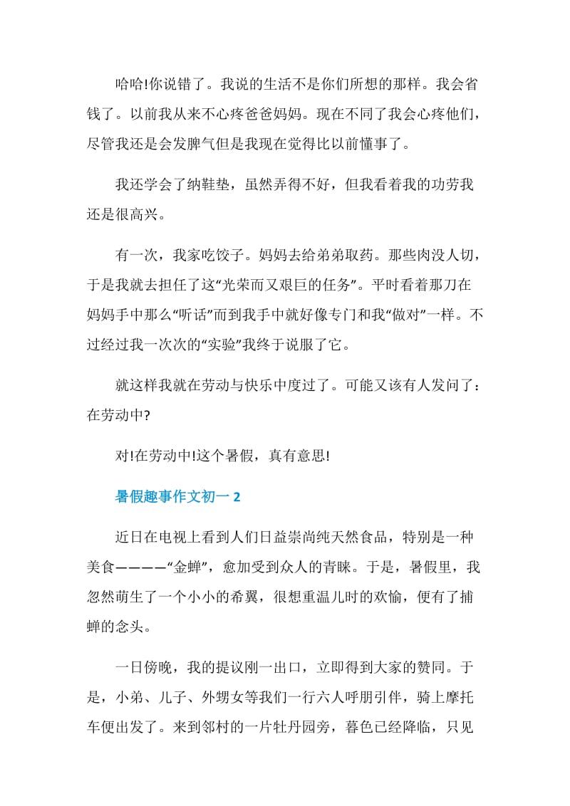 暑假趣事作文初一2020.doc_第2页