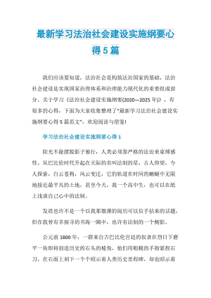 最新学习法治社会建设实施纲要心得5篇.doc