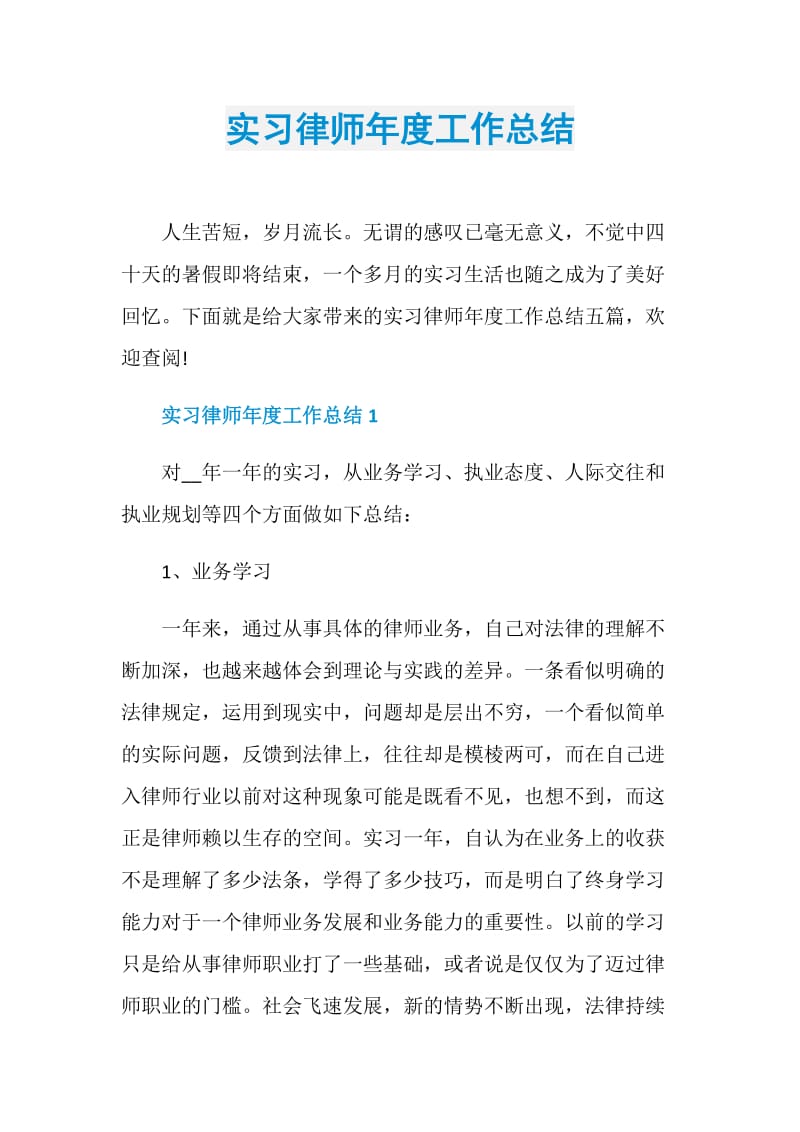 实习律师年度工作总结.doc_第1页