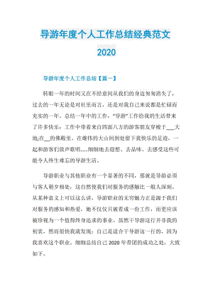 导游年度个人工作总结经典范文2020.doc