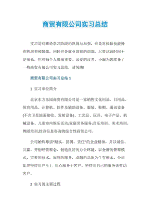 商贸有限公司实习总结.doc