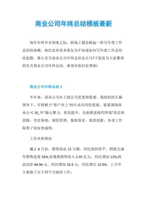 商业公司年终总结模板最新.doc