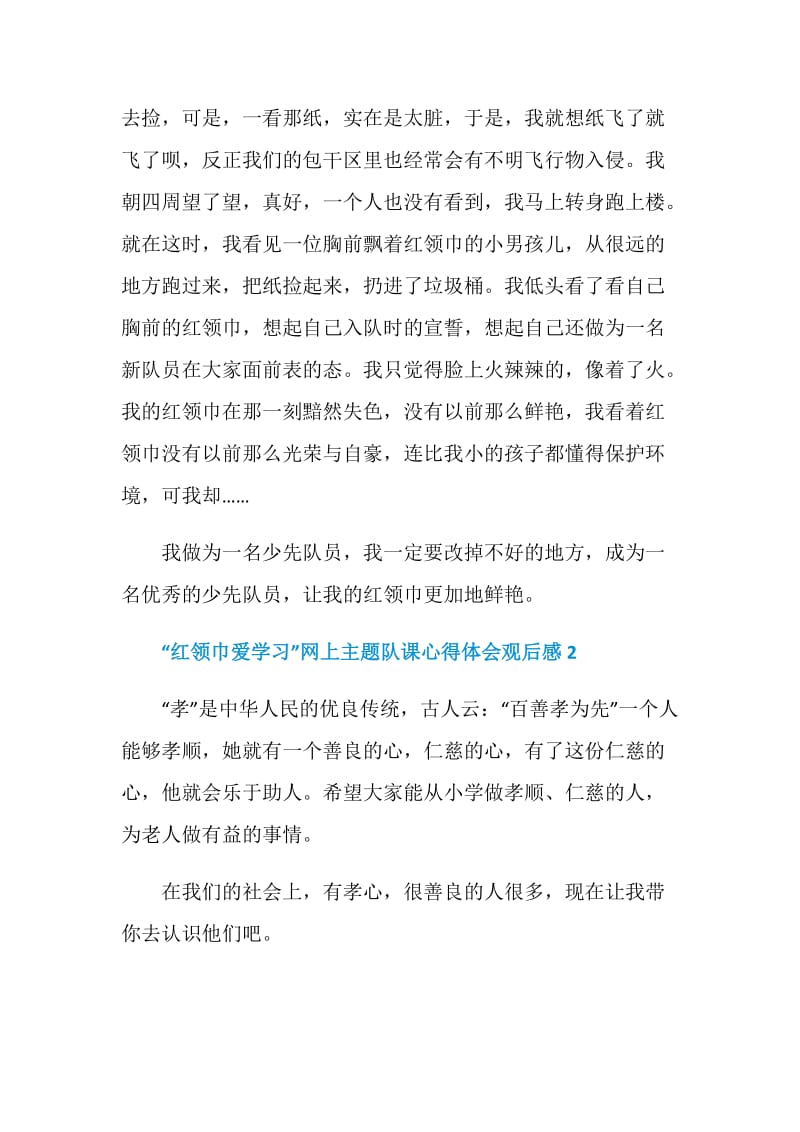 “红领巾爱学习”网上主题队课心得体会观后感5篇.doc_第2页