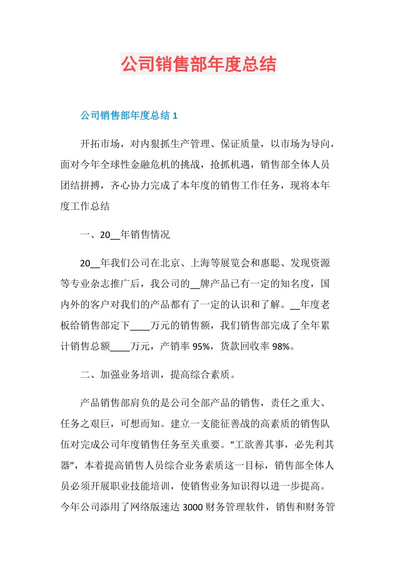 公司销售部年度总结.doc_第1页