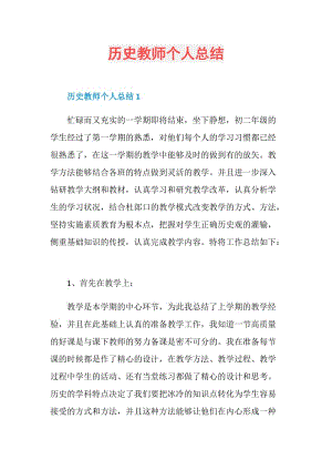 历史教师个人总结.doc