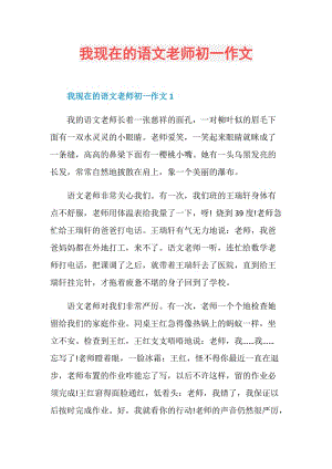 我现在的语文老师初一作文.doc