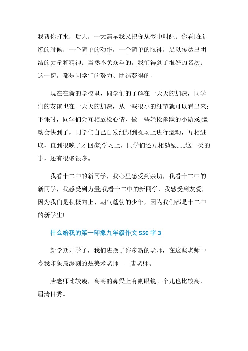 什么给我的第一印象九年级作文550字.doc_第3页