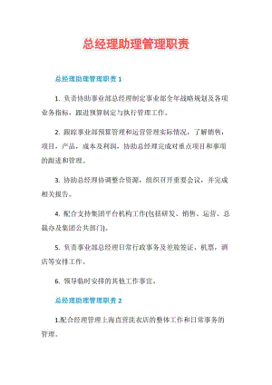 总经理助理管理职责.doc