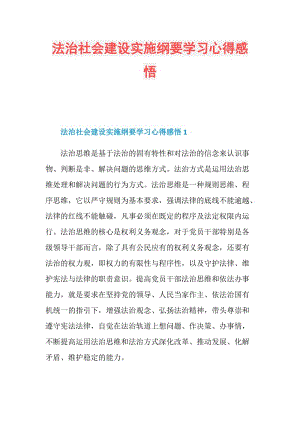 法治社会建设实施纲要学习心得感悟.doc