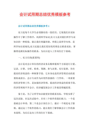 会计试用期总结优秀模板参考.doc