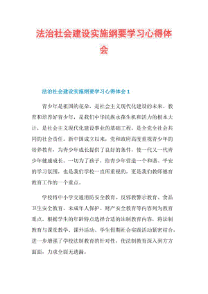 法治社会建设实施纲要学习心得体会.doc