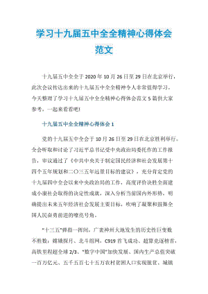 学习十九届五中全全精神心得体会范文.doc