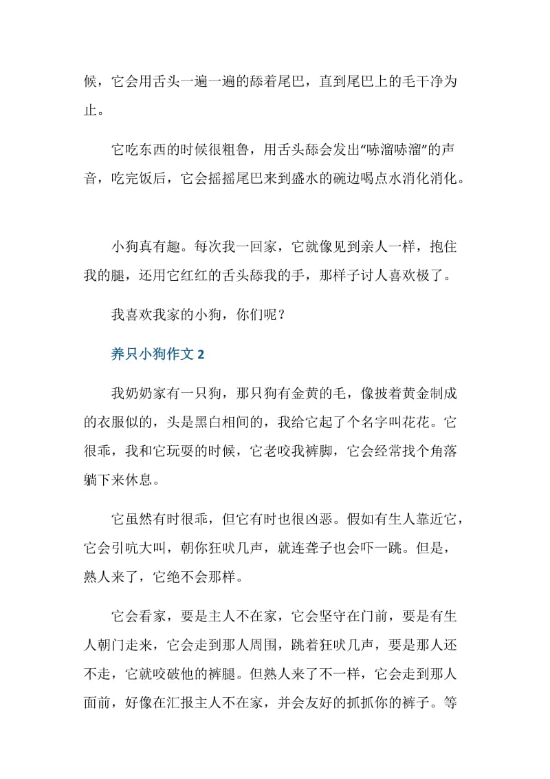 我想养一只小狗四年级作文.doc_第2页