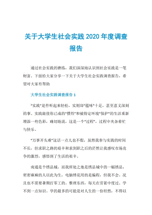 关于大学生社会实践2020年度调查报告.doc