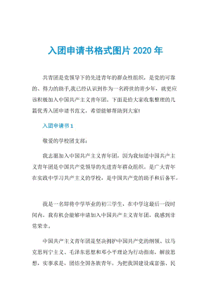 入团申请书格式图片2020年.doc