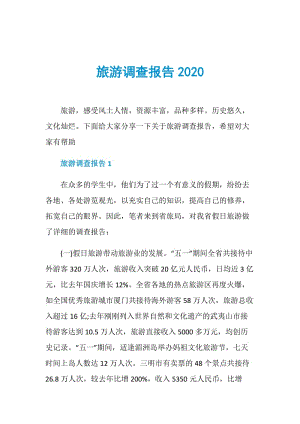 旅游调查报告2020.doc