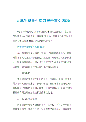 大学生毕业生实习报告范文2020.doc