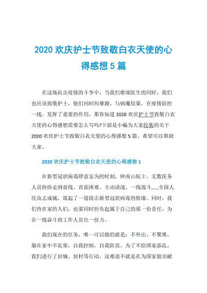 2020欢庆护士节致敬白衣天使的心得感想5篇.doc