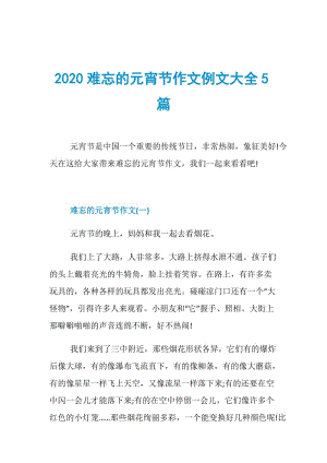 2020难忘的元宵节作文例文大全5篇.doc