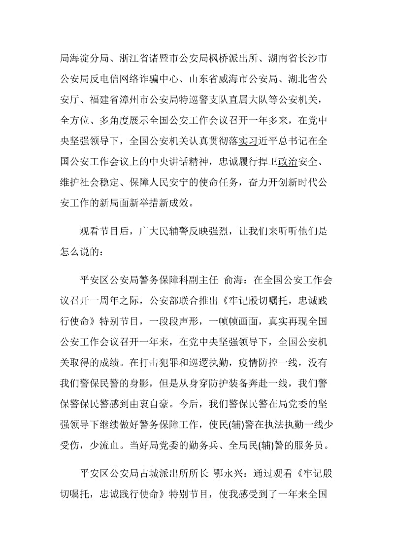 2020牢记殷切嘱托忠诚践行使命观后感心得体会精选5篇.doc_第2页