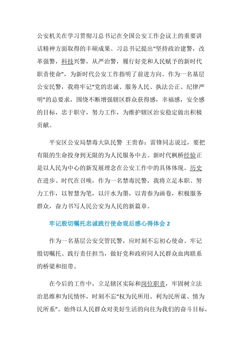 2020牢记殷切嘱托忠诚践行使命观后感心得体会精选5篇.doc_第3页