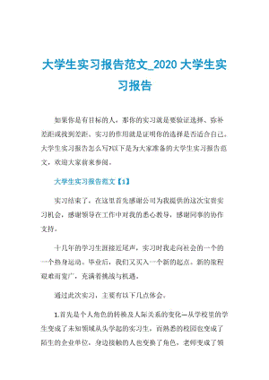 大学生实习报告范文_2020大学生实习报告.doc