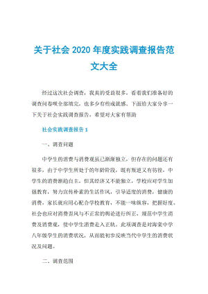 关于社会2020年度实践调查报告范文大全.doc